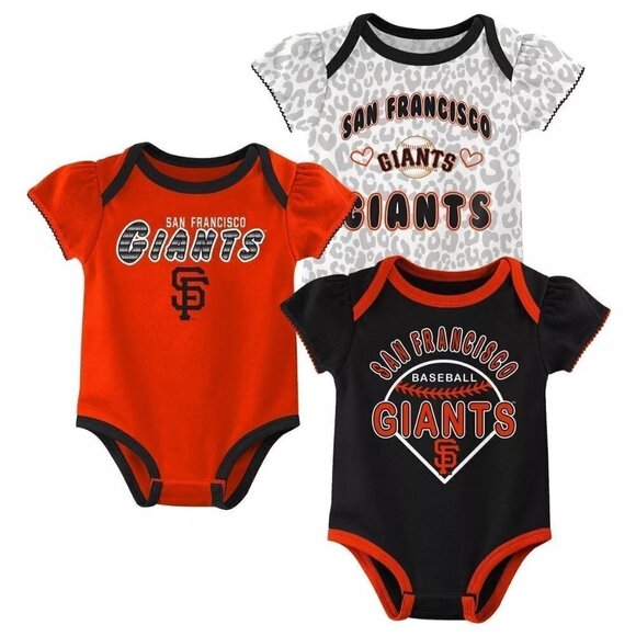 MLB San Francisco Giants Infant Girls' 3pk Bodysuits | 6-9 months - Picture 1 of 7